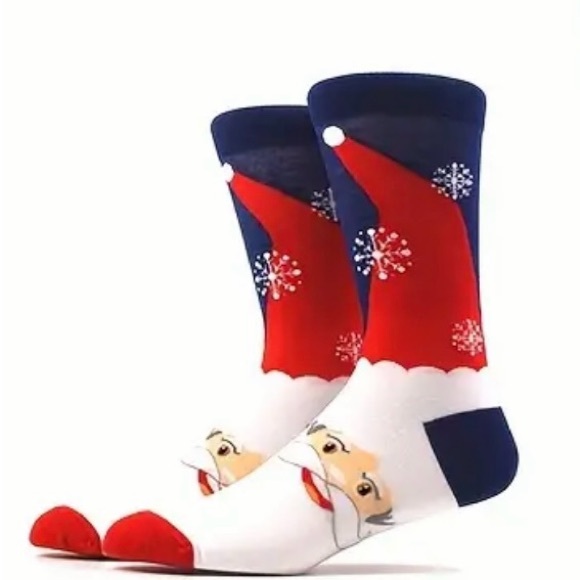 Christmas Socks - Unisex Crew Socks Featuring Santa, NEW - Picture 7 of 7